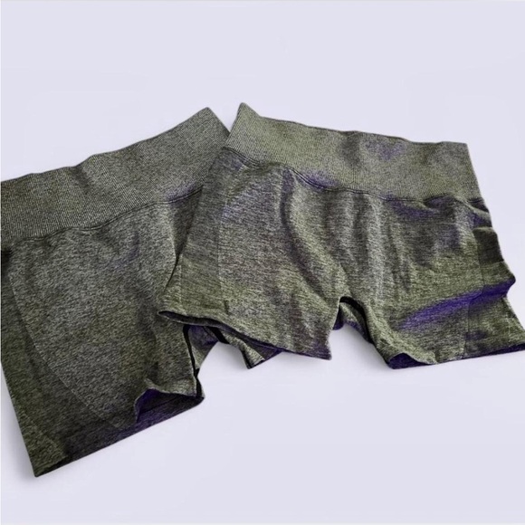 PINK Victoria's Secret Pants - VS PINK Active Seamless High Waist Contour Shorts - Heather Gray - Small